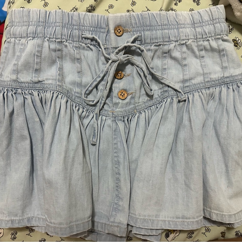 Free People Roselle denim mini skirt